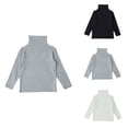 thumbnail image 1 of Girls Long Sleeve Turtleneck Shirt, Comfortable Loose Fit Basic Tee, Soft Casual Blouse for Daily Wear, Toddler Baby Little Girls, 1-5 Years Old, 1 of 4
