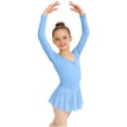 thumbnail image 1 of Girls Long Sleeve V-Neck Skirted Leotard Ballet Dance Dress with Chiffon Skirt Blue Kids 3-15 Years,Size 3-4 T, 1 of 6