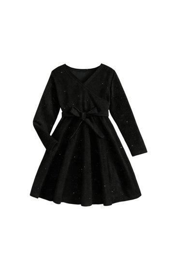 sachin and babi light blue dress Velvet Christmas Dress Girls