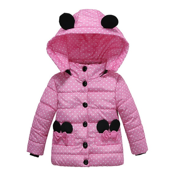 Girls' Long Sleeved T-Shirt Fashion Kids Coat Baby Girls Thick Coat Padded Bow Winter Jacket Clothes Baby Christmas Sweater Pinks 90/S