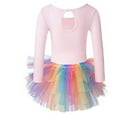 thumbnail image 1 of Girls Long Sleeves Tutu Dance Dress Ballet Leotard For Practice With Glitter Sequin Design And Crotch Snap Skirt, 1 of 6