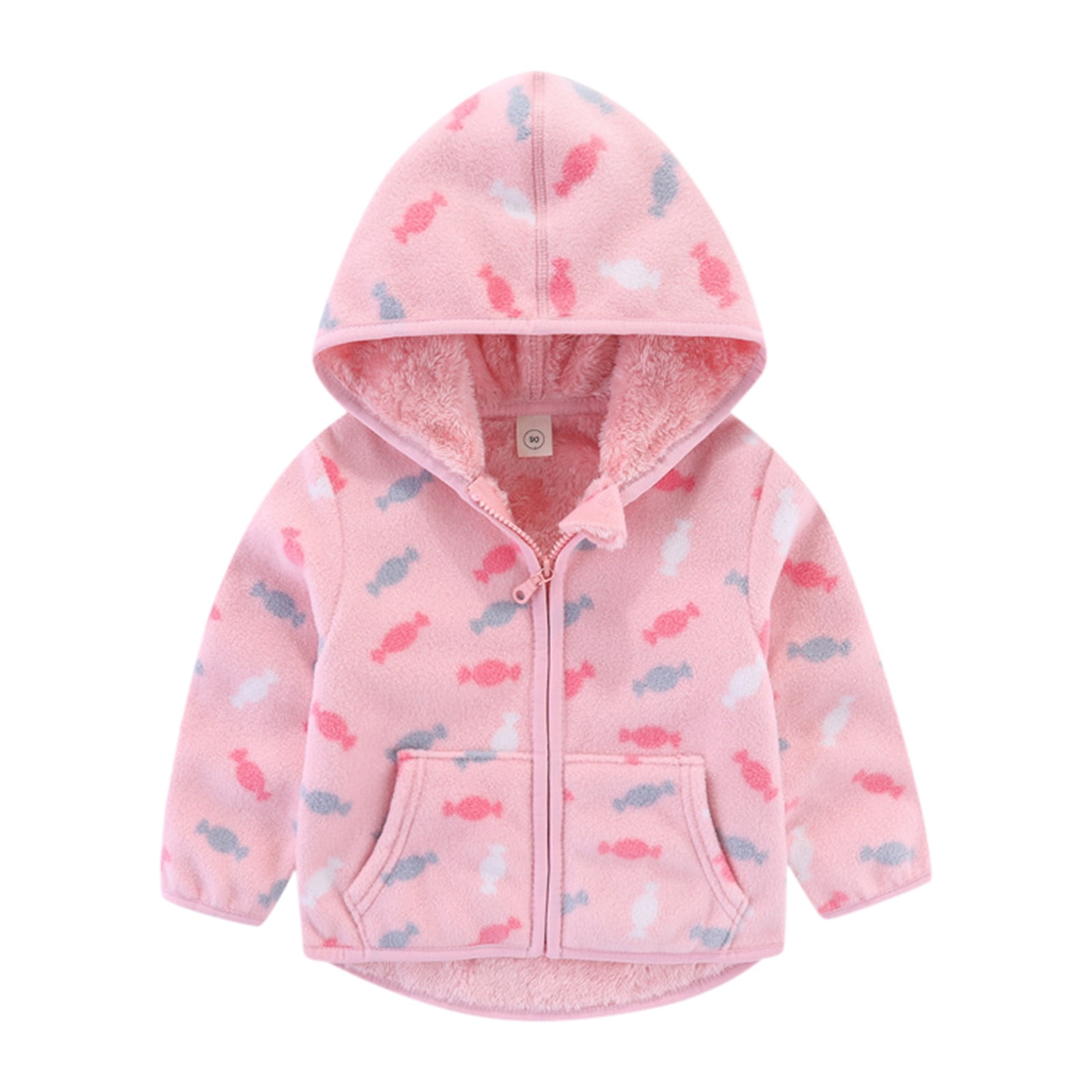 Girls Long Winter Coats Winter Hooded Warm Toddler Sweatshirt Cartoon