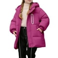 thumbnail image 1 of Girls Long Winter Down Coat Hooded Thick Warm Jacket for Kids Windproof Outdoor Cold Weather Outerwear, 1 of 5
