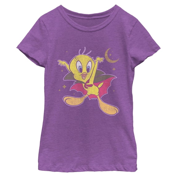 Girls Looney Tunes Mythical Dracula Cape Tweety T Shirt