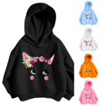 thumbnail image 1 of Girls Loose Fit Hoodie Sweatshirt Long Sleeve Casual Pullover Top For Kids, 1 of 5