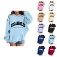 thumbnail image 1 of Girls Los Angeles Hoodies Long Sleeve Fall Winter Casual Graphic Hooded Sweatshirt with Pockets Kids Pullover Tops, 1 of 1