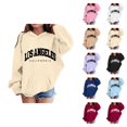thumbnail image 1 of Girls Los Angeles Hoodies Long Sleeve Fall Winter Casual Graphic Hooded Sweatshirt with Pockets Kids Pullover Tops, 1 of 1