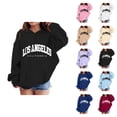 thumbnail image 1 of Girls Los Angeles Hoodies Long Sleeve Fall Winter Casual Graphic Hooded Sweatshirt with Pockets Kids Pullover Tops, 1 of 1