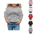 thumbnail image 1 of Girls Los Angeles Sweatshirts Crewneck Long Sleeve Casual Graphic Sweatshirt Kids Pullover Tops, 1 of 1