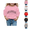 thumbnail image 1 of Girls Los Angeles Sweatshirts Crewneck Long Sleeve Casual Graphic Sweatshirt Kids Pullover Tops, 1 of 1