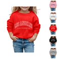 thumbnail image 1 of Girls Los Angeles Sweatshirts Crewneck Long Sleeve Casual Graphic Sweatshirt Kids Pullover Tops, 1 of 1