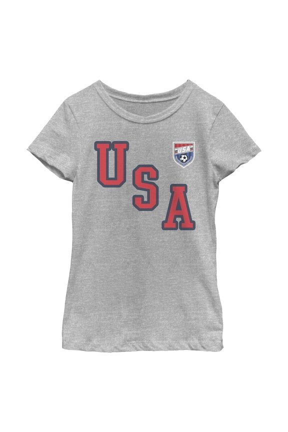 Girls Lost Gods Minimalist USA Soccer Crest T Shirt