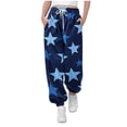 thumbnail image 1 of Girls Lounge Sweatpants Checkered Pattern Workout Sweatpants with Pockets Wide Leg Cargo Trousers Baggy Jogging Joggers Casual Lounge Active Pants High Waisted Tracksuit Bottoms Dark Blue 13-14 Years, 1 of 6