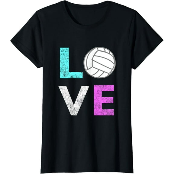 Girls Love Volleyball Best Fun Birthday Gift TShirt