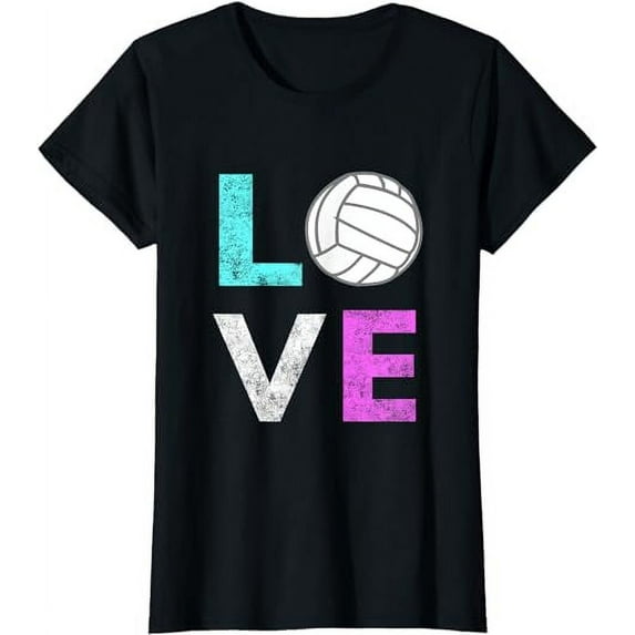 Girls Love Volleyball Best Fun Birthday Gift TShirt