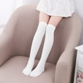 thumbnail image 1 of Girls Low Cut Socks Girls Socks Solid Color High Tube Socks Middle Tube Socks over Knee Long Socks Slipper Socks with Grips White 2Y, 1 of 6