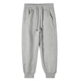 thumbnail image 1 of Girls Low Rise Trousers Kids Drawstring Sweatpants Boys Girls Solid Color Cotton Jogger Looser Casual Pull-On Athletic Running Trousers with Pockets Pull on Pants for Kids Gray 2-3Y, 1 of 8