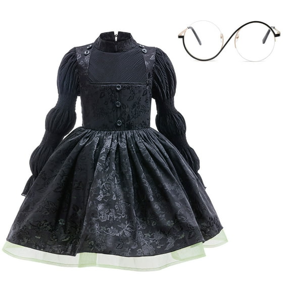 Girls Magic Music Movie Witch Costume with Glasses, Size for 5-6 Year