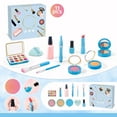 thumbnail image 1 of Girls Makeup Toy Set Pretend Play Cosmetics with Brushes Mirror Washable Accessories Role Play Gift for Kids Birthday Christmas(Multicolor), 1 of 7