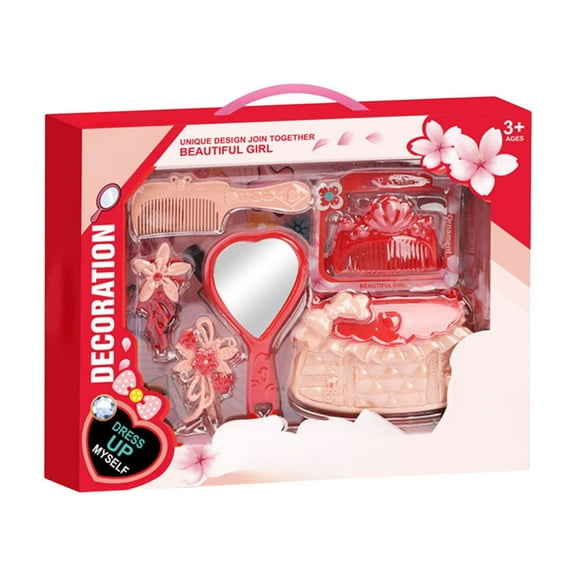 Girls Makeup and Dressing Toy Set with Nail Art Accessories Handbag for Pretend Play Children Fashion Party Gift Interactive Role Play(C)