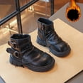 thumbnail image 1 of Girls Mallard Martin Boots - Children's Casual Leather Boots with Round Toe, Ankle Height, Stackable Style, Black Color, Chic and Functional, Suitable for School and Play, 1 of 6