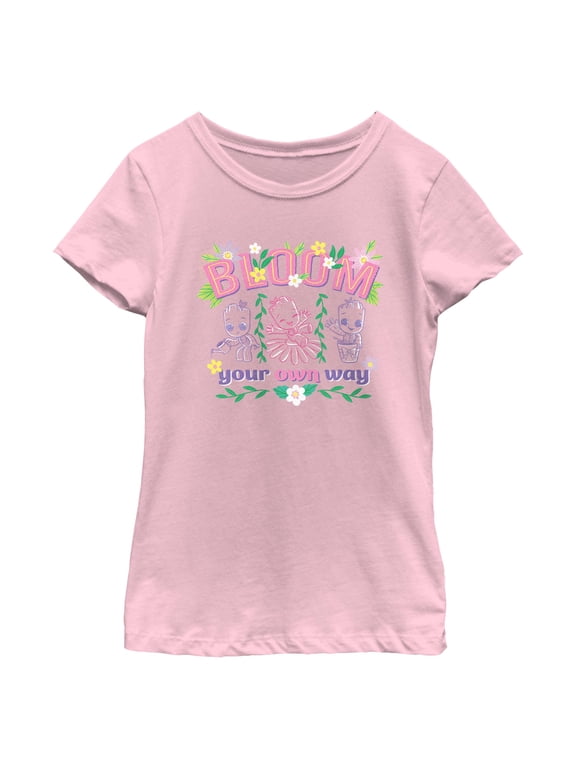 Girls Marvel Groot Bloom Your Own Way T Shirt