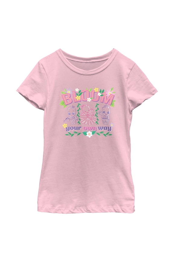 Girls Marvel Groot Bloom Your Own Way T Shirt