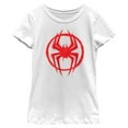thumbnail image 1 of Girls Marvel: Spider-Man: Across the Spider-Verse Graffiti Red Logo T Shirt, 1 of 4