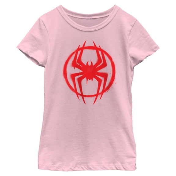 Girls Marvel: Spider-Man: Across the Spider-Verse Graffiti Red Logo T Shirt