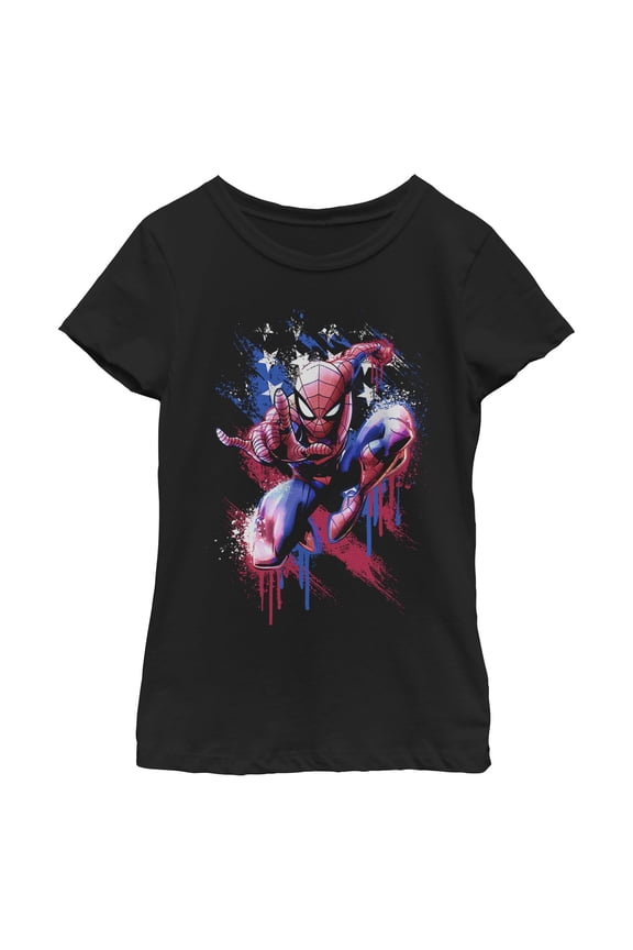 Girls Marvel: Spider-Man American Pose T Shirt