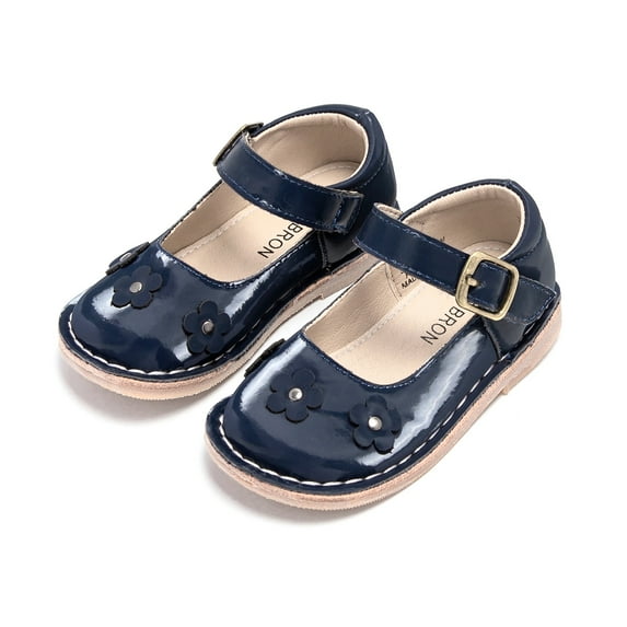 Girls Mary Jane Flats Toddler Kids School Uniform Party Dress Shoes(AG276 Blue/6M)