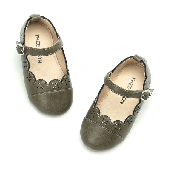 Girls Mary Jane Flats Toddler Kids School Uniform Party Dress Shoes(AG280 Green/13M)