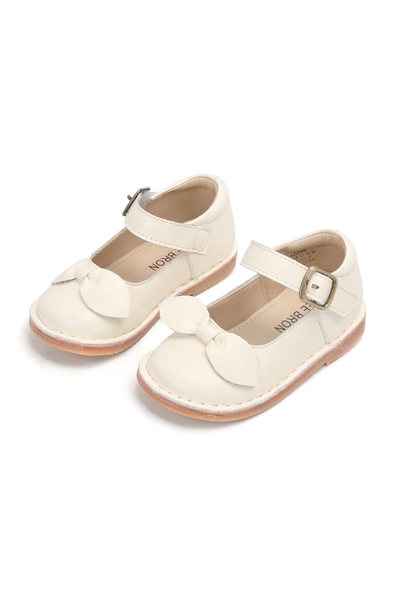 Girls Mary Jane Flats Toddler Kids School Uniform Party Dress Shoes(AG286 Beige/13M)