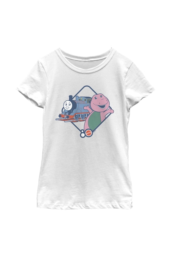 Girls Mattel Barney and Thomas Classic Friends T Shirt
