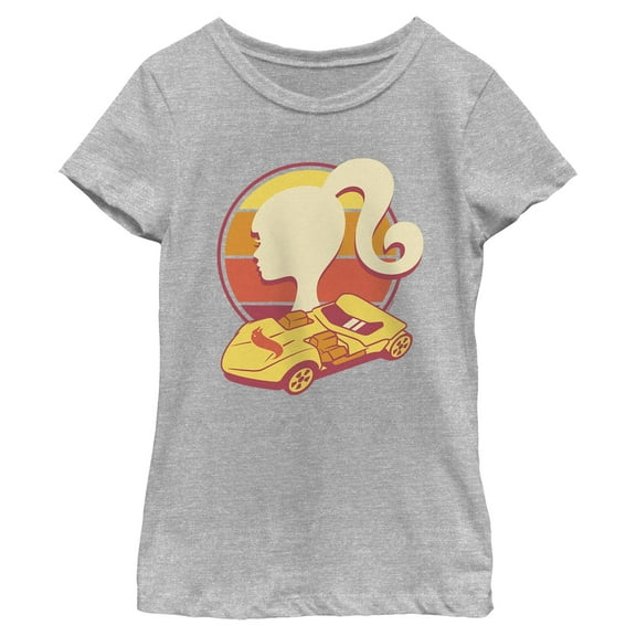 Girls Mattel Retro Barbie and Hot Wheels Silhouette T Shirt