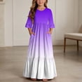 thumbnail image 1 of Girls Maxi Dress Tween Girl Summer Spring Boho Smocked Patchwork Sundress Purple 13-14 Years, 1 of 7