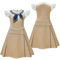 Girls Megan Costume Short Sleeve Halloween Cosplay Dress, Size for 4-9