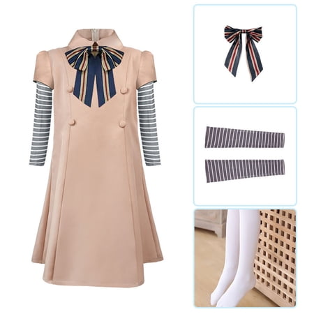 Girls Fashion Doll Dress Cosplay Set, Big Bowknot Fancy Outfit Set, 4PCS, 4-9 Years