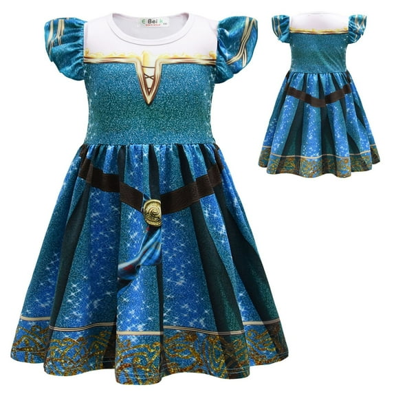 Girls Merida Princess Dress Halloween Fancy-Dress Costume for Toddler
