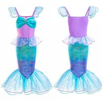 Girls Mermaid Costume Dress Halloween Birthday Princess Outfits Dress-up,2-3T