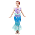 thumbnail image 1 of Girls Mermaid Costume, Kids Princess Ariel Fancy Dress up Clothes 3-8 Years, 1 of 5
