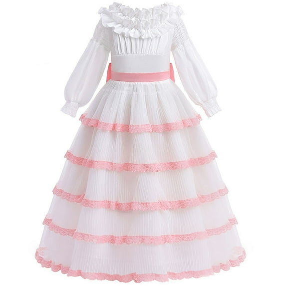 Girls Mermaid Costume Princess Dress Accessories White Wedding Birthday Outfit