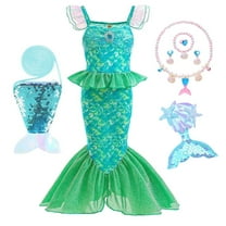 Girls Mermaid Costume Princess Dress Up Outfits with Accessories Birthday Party Halloween Cosplay
