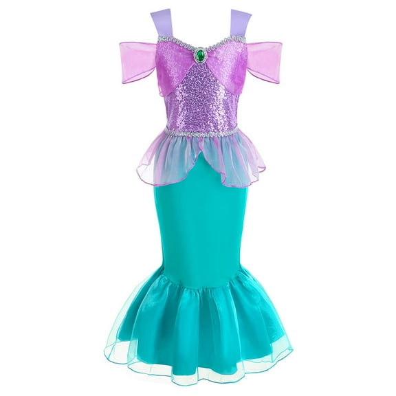 Girls Mermaid Princess Ariel Costume Cosplay Carnival Birthday Party Mermaid Dress