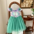 thumbnail image 1 of Girls Mermaid Princess Dress Ariel Cosplay Halloween Birthday Outfit, Size 2T-6, 1 of 6