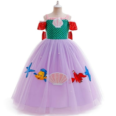 Girls Mermaid Princess Dress Halloween Costume Dress up for Ariel 7-8 Year