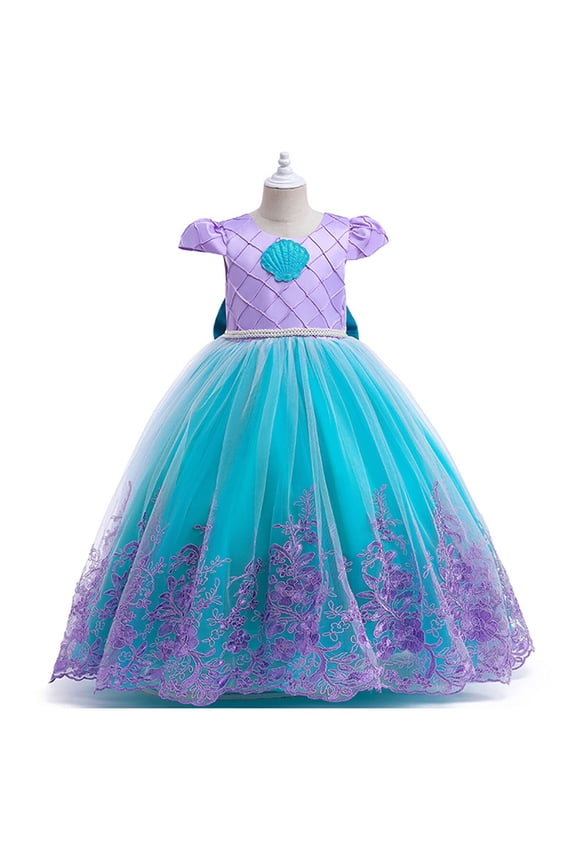 Girls Mermaid Princess Dresses Halloween Tutu Ariel Costume Kids Princess Outfits