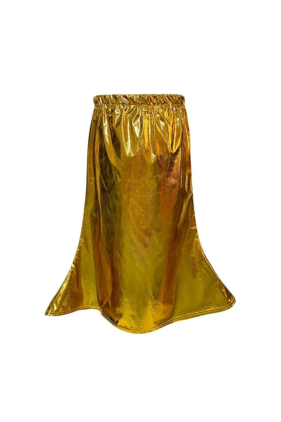 Girls Mermaid Skirts Kids Adults Shiny Metallic Pleated Skirt For Ballet Dance Party Flowy Skirts 3-4 Years