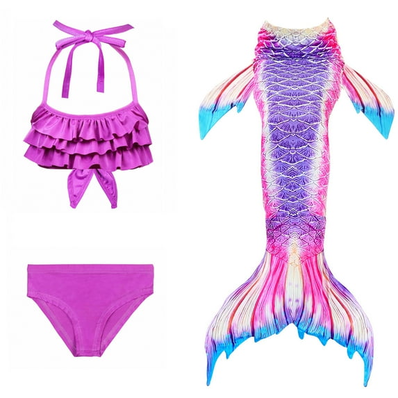 Girls Mermaid Swimming Tail Kids Mermaid Swimwear Sea Costume 5-6Years