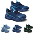thumbnail image 1 of Girls' Mesh Slip On Sneakers Fitness Shoes Lightweight Outdoor Breathable Tennis Running Sneakers Navy 6.5 -7, 1 of 6